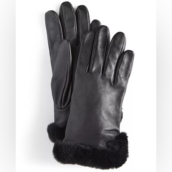 Women's Tech-Compatible Shearling Gloves - Picture 1 of 4